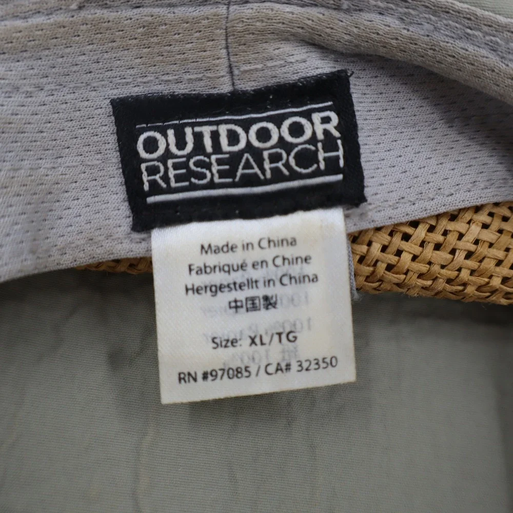 Outdoor Research Straw Sun Hat Mens XL Tan Wide Brim Hiking 80480 - Picture 6 of 9